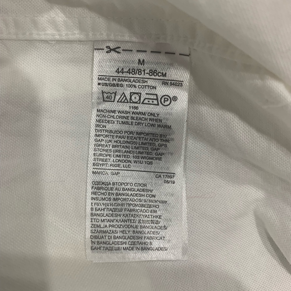 Gap White Men Shirt Size M - Picture 8 of 8